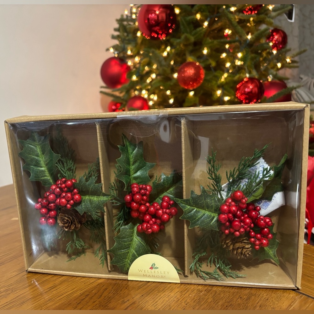 Holiday Berry gift toppers - Red and Green